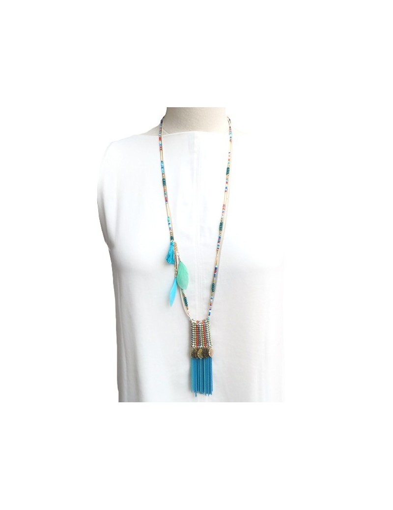 Long collier turquoise