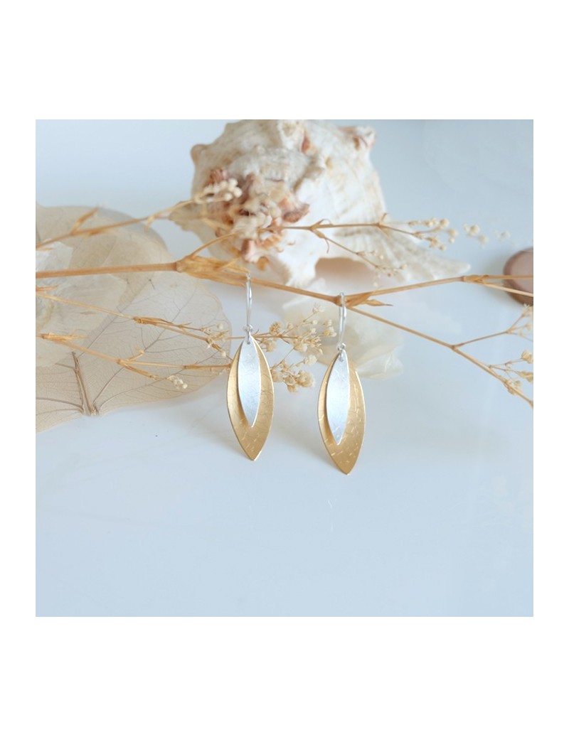Golden silver earrings
