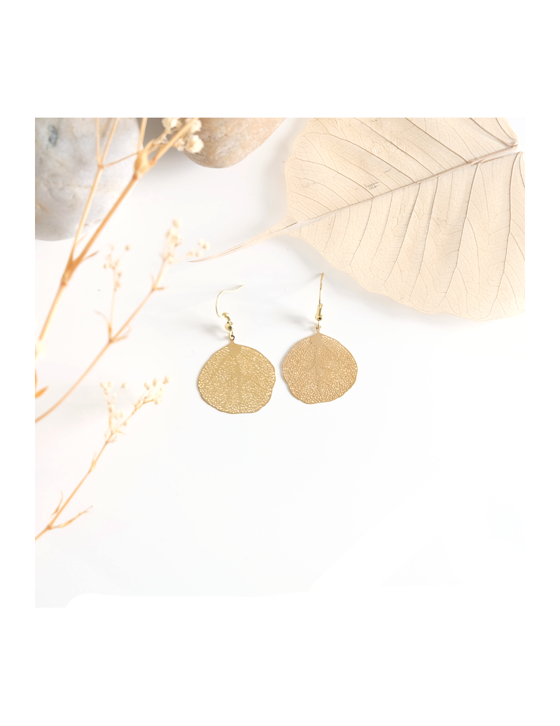 Golden leaf earrings