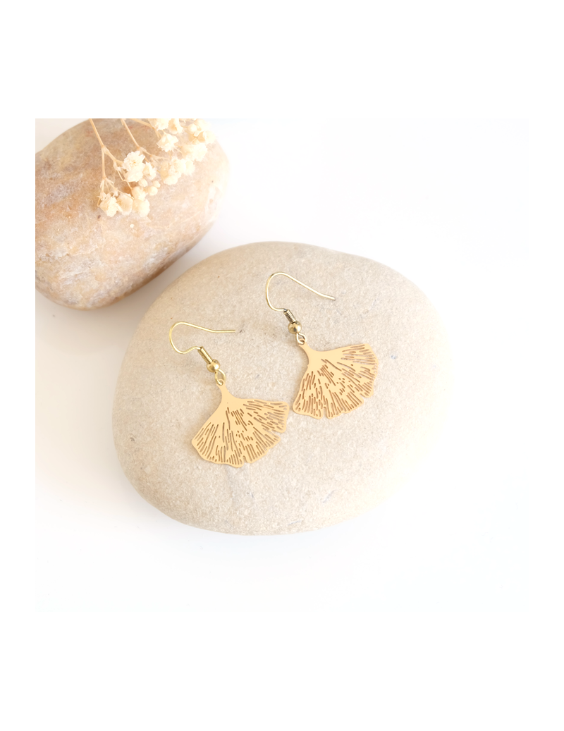 Golden ginkgo earrings